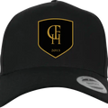 Basecap 5 Panel All Black Wappen